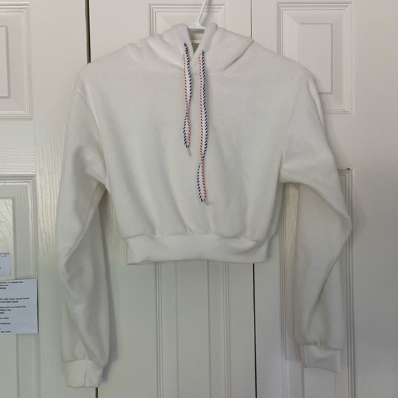 Cropped white hoodie - Picture 2 of 4